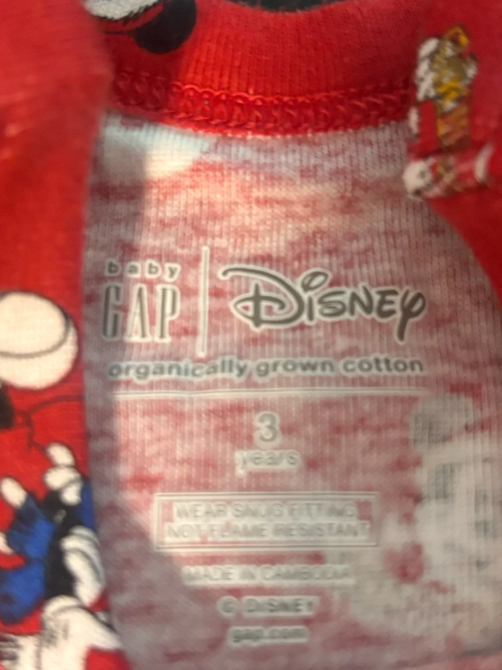 GAP Mickey Mouse Kids Pajama Set 3T